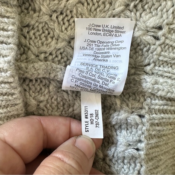 J Crew Women’s Heathered Gray Popcorn Cable Knit Fisherman Sweater Size S - Picture 12 of 13